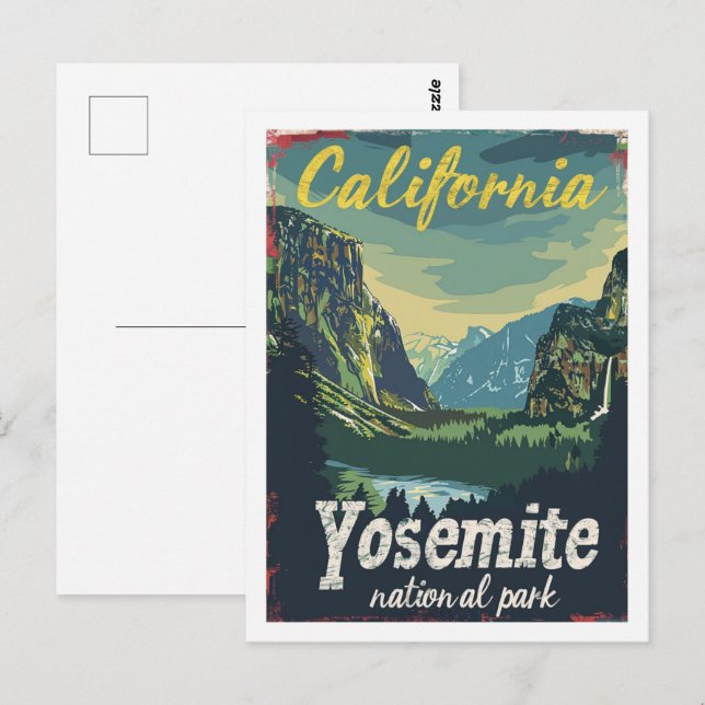 Yosemite National Park USA Vintage Travel Place Postcard (Front/Back)