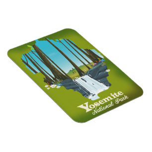Yosemite National Park vacation poster. Magnet