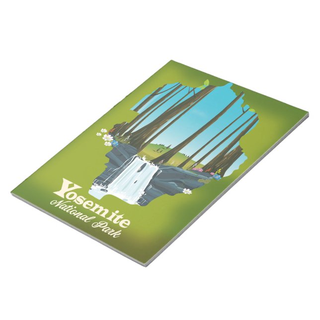Yosemite National Park vacation poster. Notepad (Angled)
