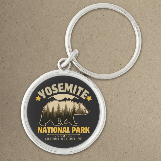 Yosemite National Park Vintage Bear Key Ring (Creator Uploaded)