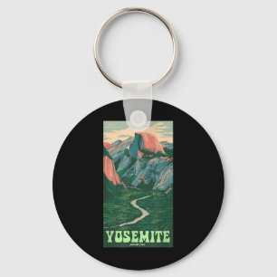 Yosemite National Park Vintage Half-dome, Hiking T Key Ring