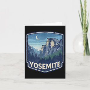 Yosemite national park vintage mountain camping card