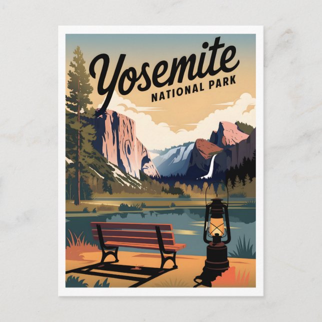 Yosemite National Park vintage Postcard (Front)