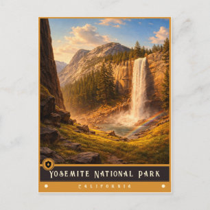 Yosemite National Park Vintage Postcard