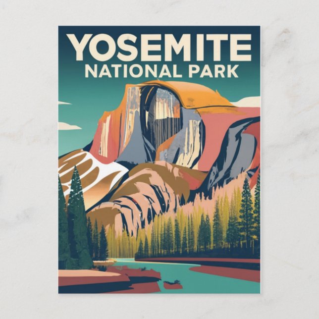 Yosemite National Park Vintage  Postcard (Front)