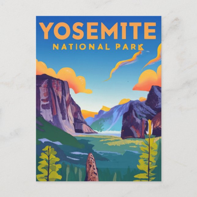 Yosemite National Park Vintage  Postcard (Front)