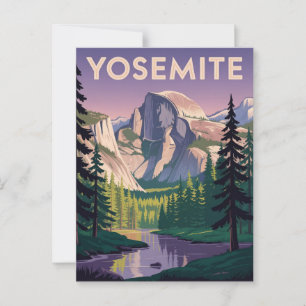 Yosemite National Park Vintage Travel Poster Postcard