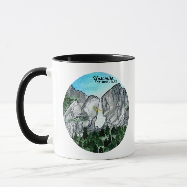 Yosemite National Park Watercolor Art Mug (Left)