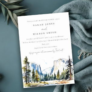 Yosemite National Park Watercolor Couples Shower Invitation