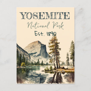 Yosemite National Park watercolor Half Dome Sunset Postcard