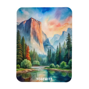Yosemite National Park Watercolor Painting Magnet