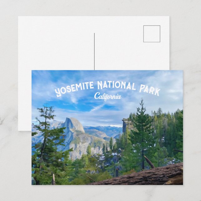 Yosemite National Park Watercolor Postcard (Front/Back)