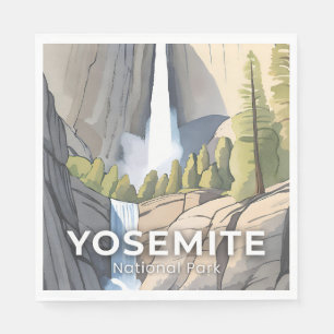 Yosemite National Park Watercolor Travel Napkin