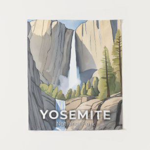 Yosemite National Park Watercolor Travel Tapestry