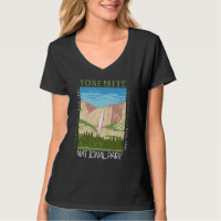 Yosemite National Park Waterfall Distressed Retro
