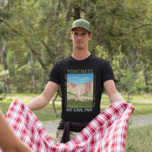 Yosemite National Park Waterfall Distressed Retro  T-Shirt
