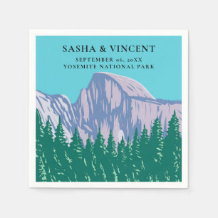 Yosemite National Park Wedding Retro Napkin