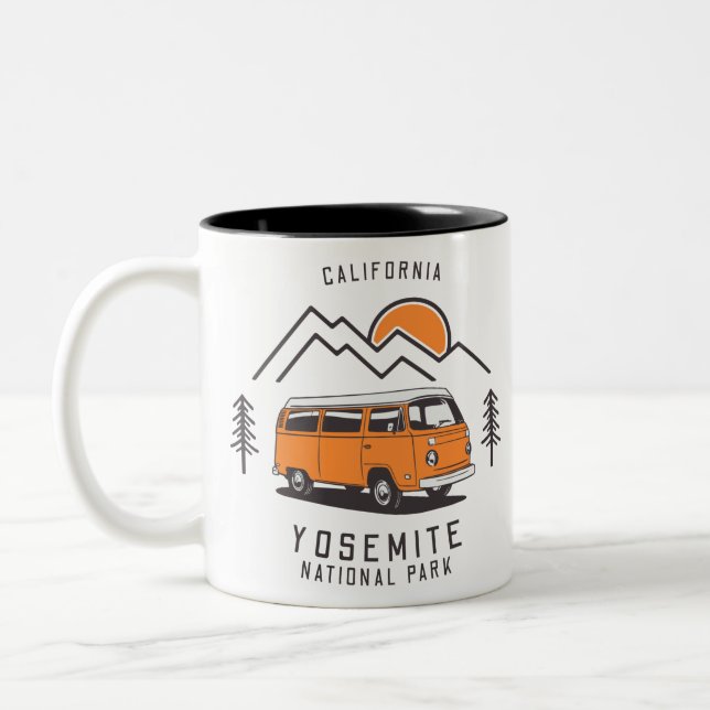 Yosemite Park Road Trip Two-Tone Coffee Mug (Left)