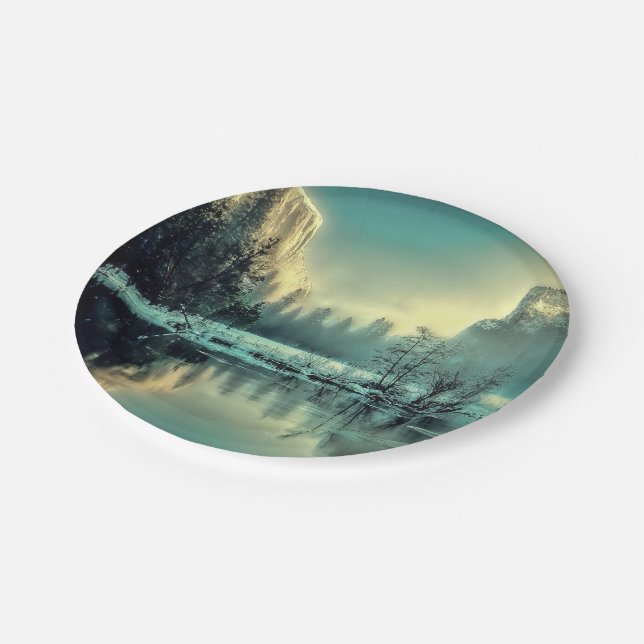 Yosemite Park Sunrise Paper Plate (Angled)