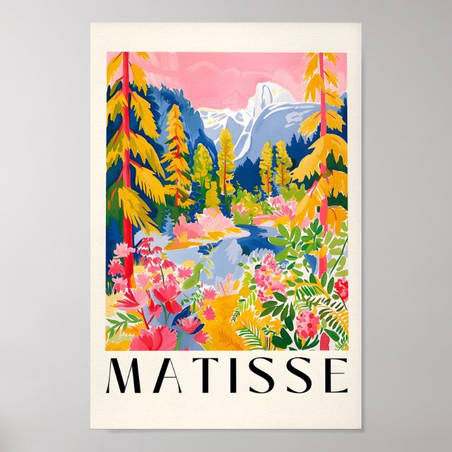 Yosemite Poster, Forest Painting, National Park Po Poster (Front)