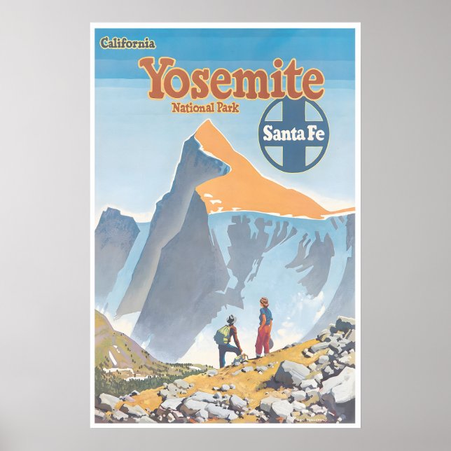 Yosemite Poster National Park Print Santa Fe Art (Front)