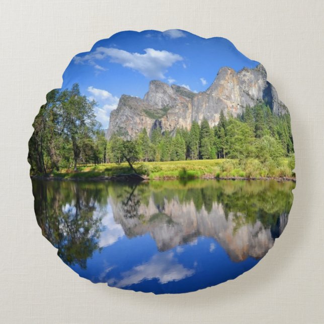 Yosemite Reflection Round Cushion (Front)