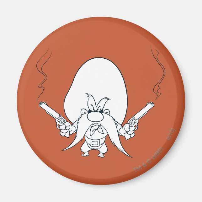 Yosemite Sam Smoking Guns Magnet (Front)