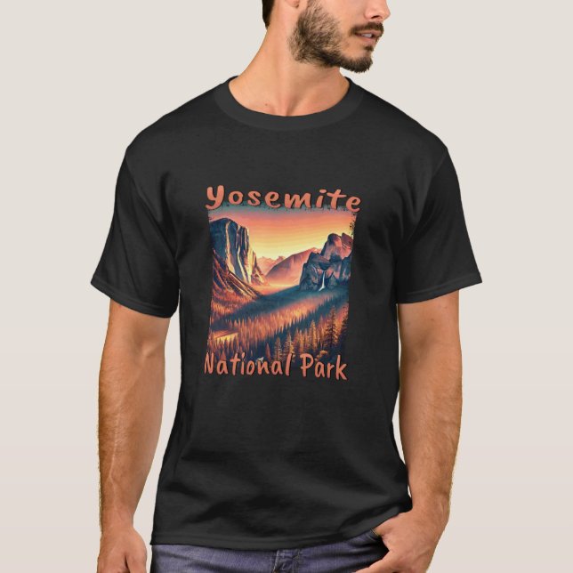 Yosemite Sunset Hiking Nature Mountains T-Shirt (Front)