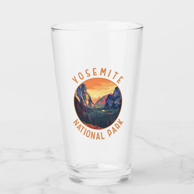 Yosemite Sunset National Park Retro Distressed Glass (Front)