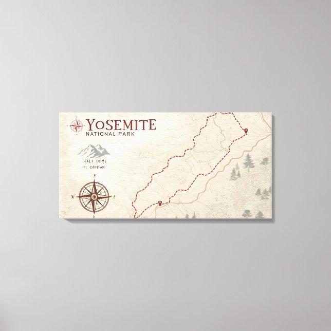 Yosemite Trail Map Print (Front)