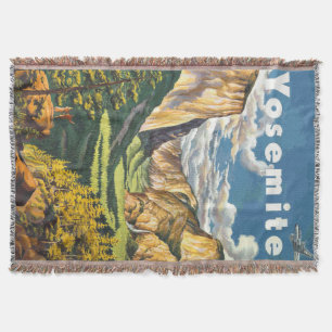 Yosemite Travel Art Throw Blanket