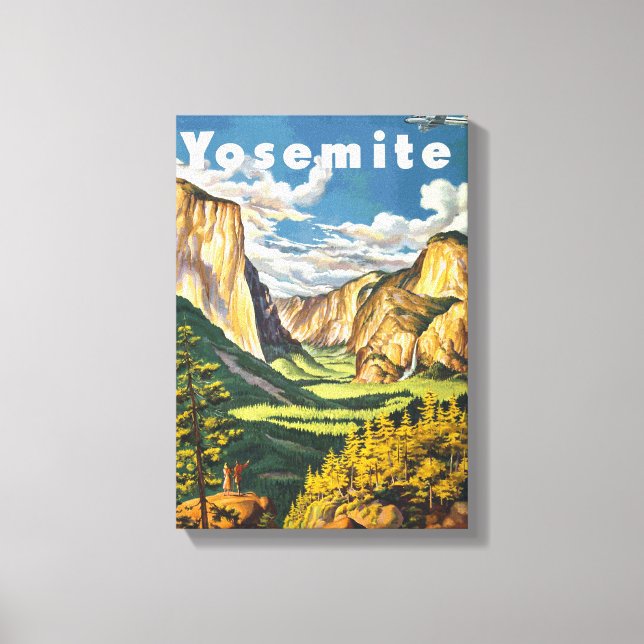 Yosemite Travel Art (Vector) Canvas Print (Front)