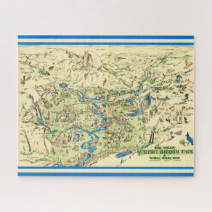 Yosemite Valley 16x20 Map Jigsaw Puzzle