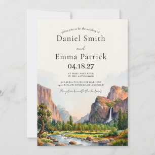 YOSEMITE Valley Destination Watercolor Wedding Invitation