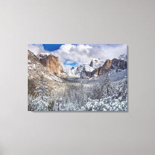 Yosemite Valley in Snow Canvas Print