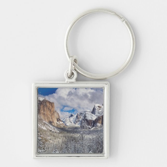 Yosemite Valley in Snow Key Ring (Front)
