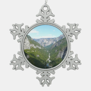 Yosemite Valley in Yosemite National Park Snowflake Pewter Christmas Ornament