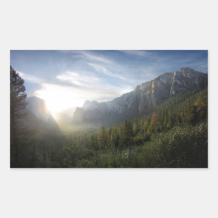 Yosemite Valley Sunrise from Inspiration Point Rectangular Sticker
