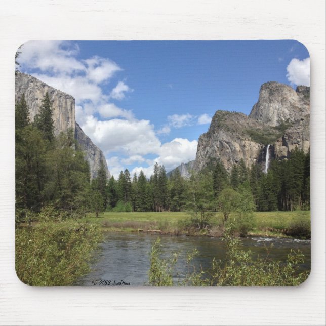 Yosemite Valley Waterfall Mouse Mat (Front)