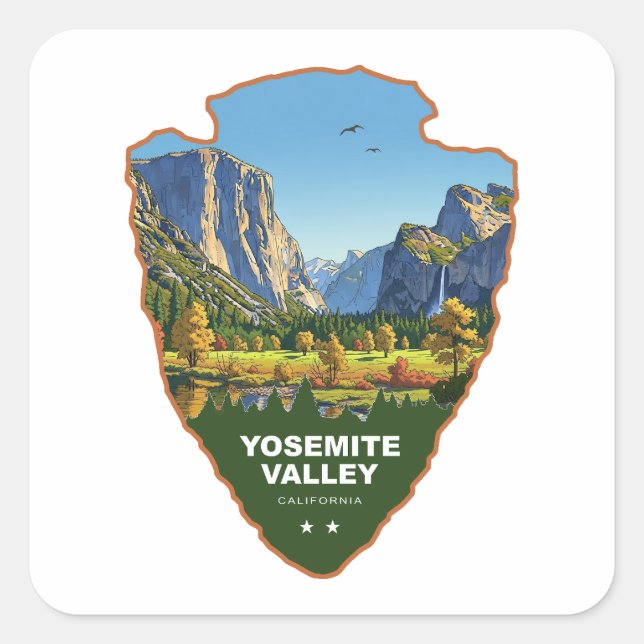 Yosemite Valley Yosemite National Park Arrowhead Square Sticker (Front)