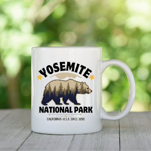 Yosemite Vintage Bear Forest Souvenir Coffee Mug