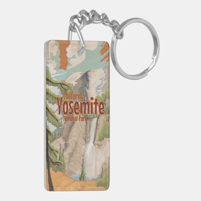 Yosemite Vintage Poster Key Ring (Back Left)
