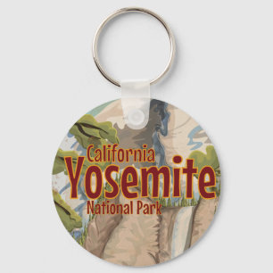 Yosemite Vintage Poster Key Ring