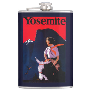 Yosemite Vintage PosterYosemite, CA Hip Flask