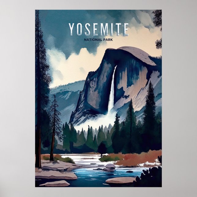 Yosemite Watercolor Poster (Front)