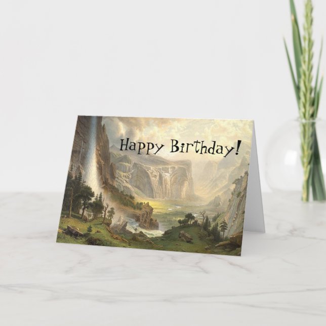 Yosemite Wilderness Waterfall Birthday Card (Front)