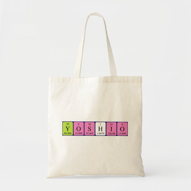 Yoshio periodic table name tote bag (Front)