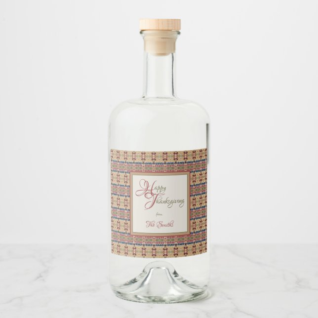 Yoskolo Thanksgiving Liquor Bottle Label (Front)