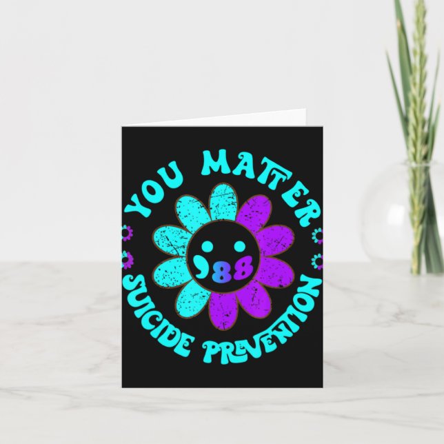 You 988 Suicide Prevention Awareness Daisy  Card (Front)