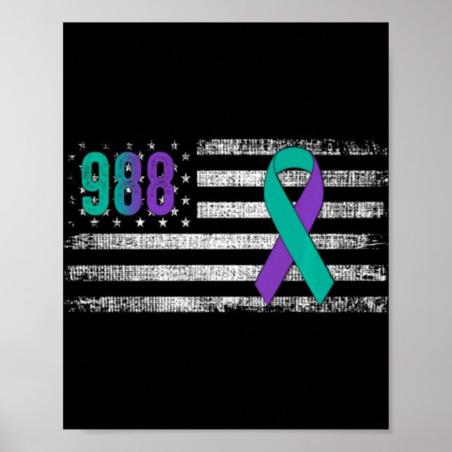 You 988 Suicide Prevention Awareness Men Wo  Poster (Front)